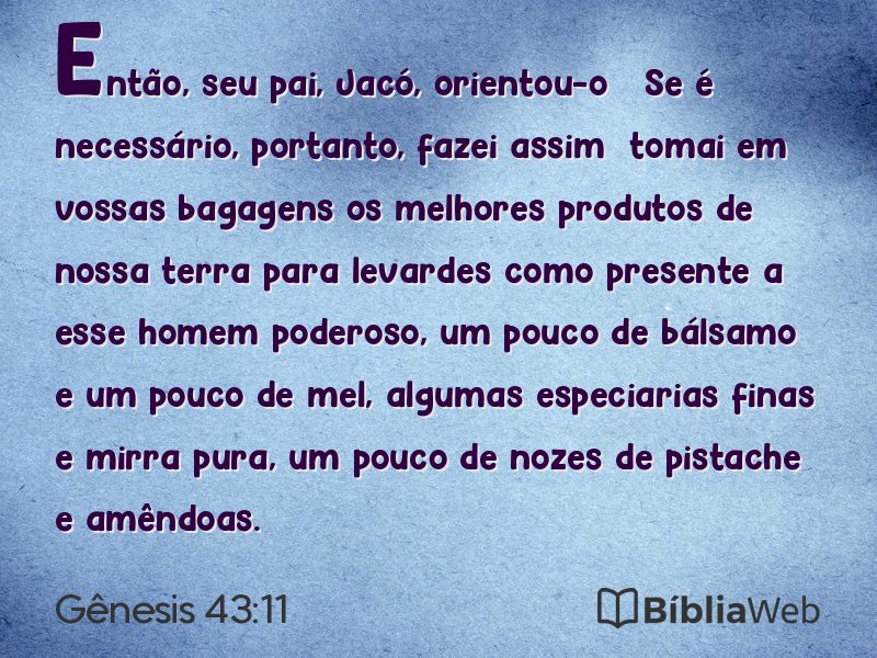Gênesis 43:11 em imagem para compartilhar