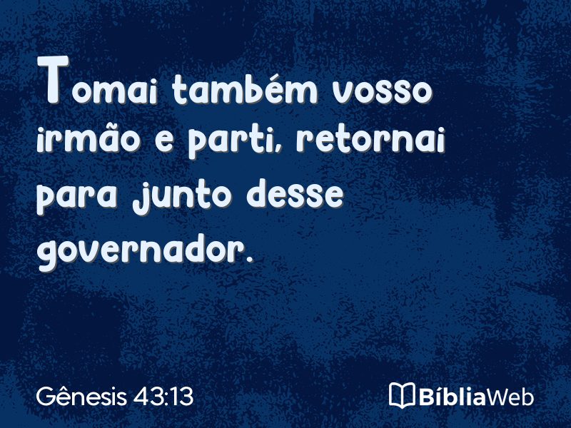 Gênesis 43:13 em imagem para compartilhar