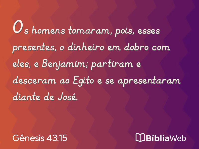 Gênesis 43:15 em imagem para compartilhar