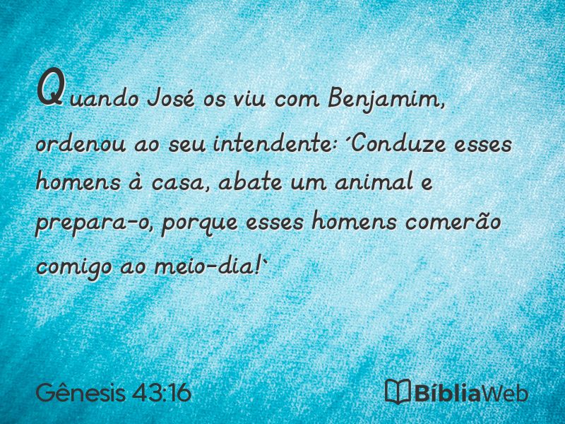 Gênesis 43:16 em imagem para compartilhar