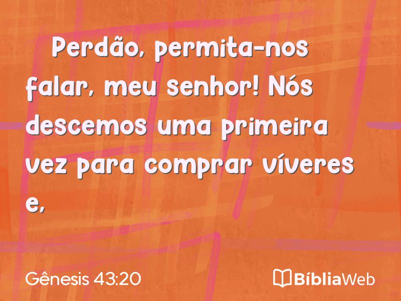 Gênesis 43:20 em imagem para compartilhar