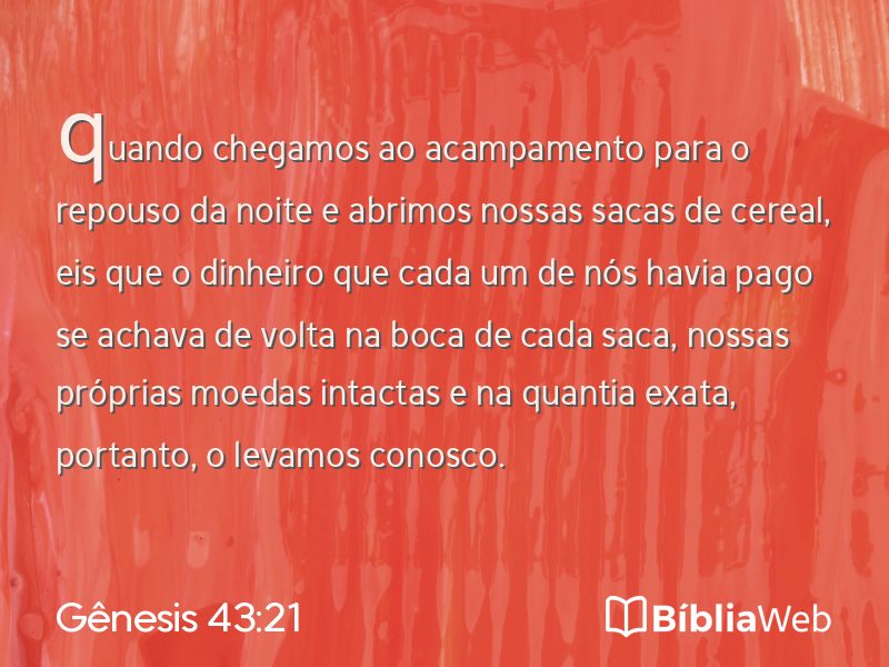 Gênesis 43:21 em imagem para compartilhar