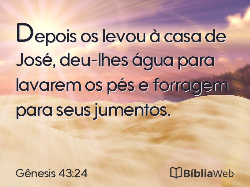Gênesis 43:24 em imagem para compartilhar