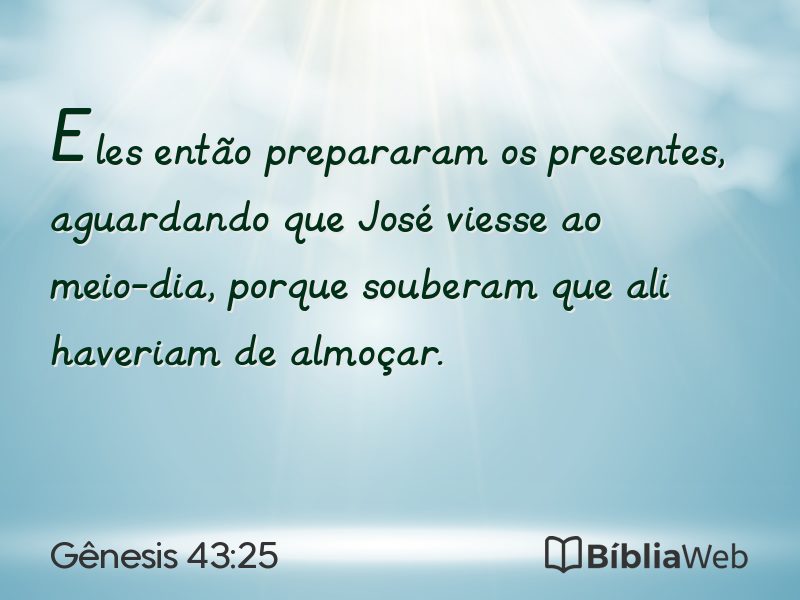 Gênesis 43:25 em imagem para compartilhar