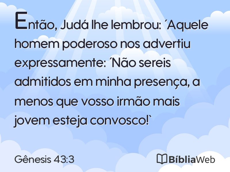 Gênesis 43:3 em imagem para compartilhar