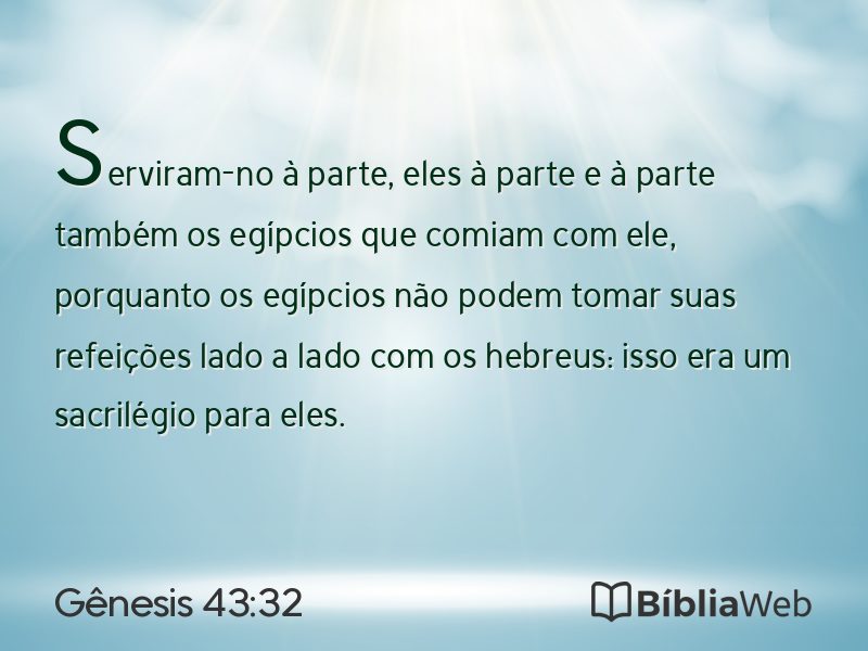 Gênesis 43:32 em imagem para compartilhar