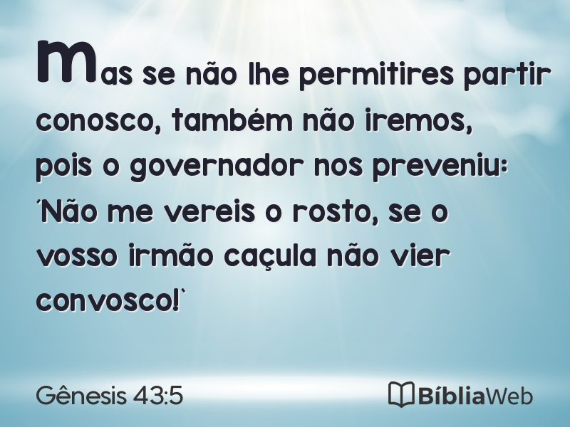 Gênesis 43:5 em imagem para compartilhar