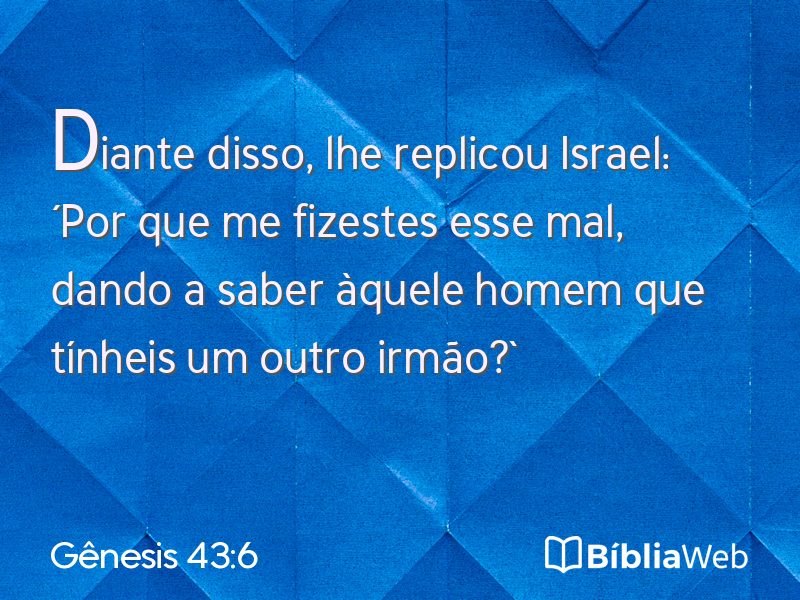 Gênesis 43:6 em imagem para compartilhar