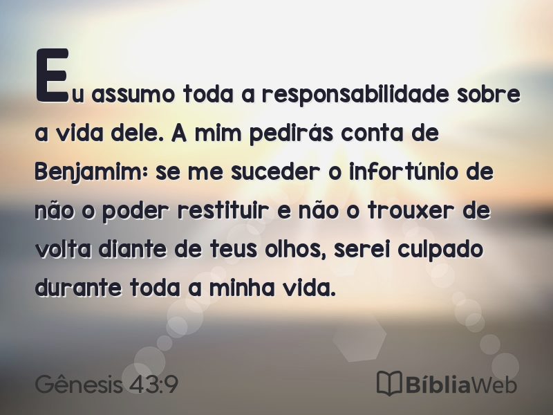 Gênesis 43:9 em imagem para compartilhar