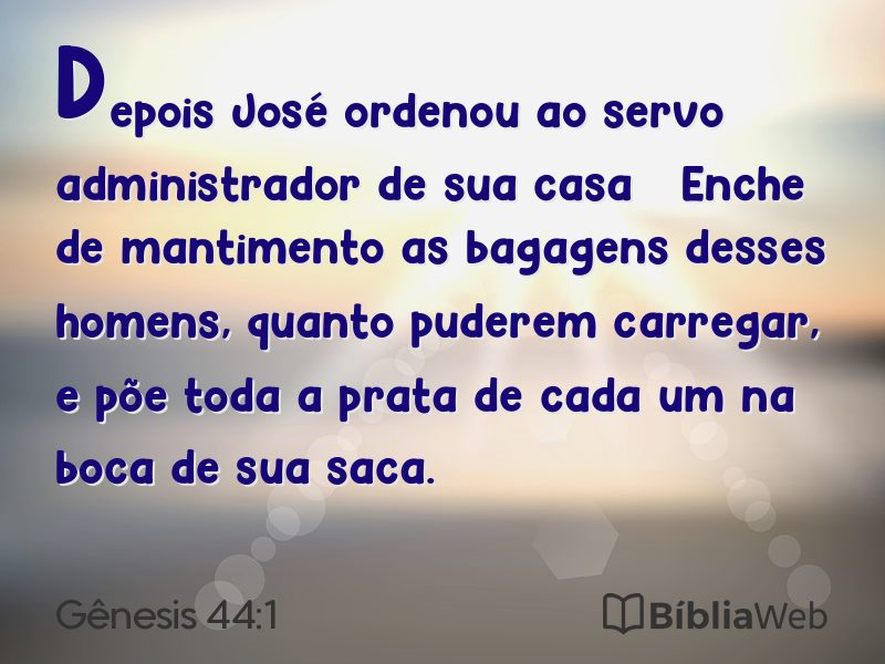 Gênesis 44:1 em imagem para compartilhar