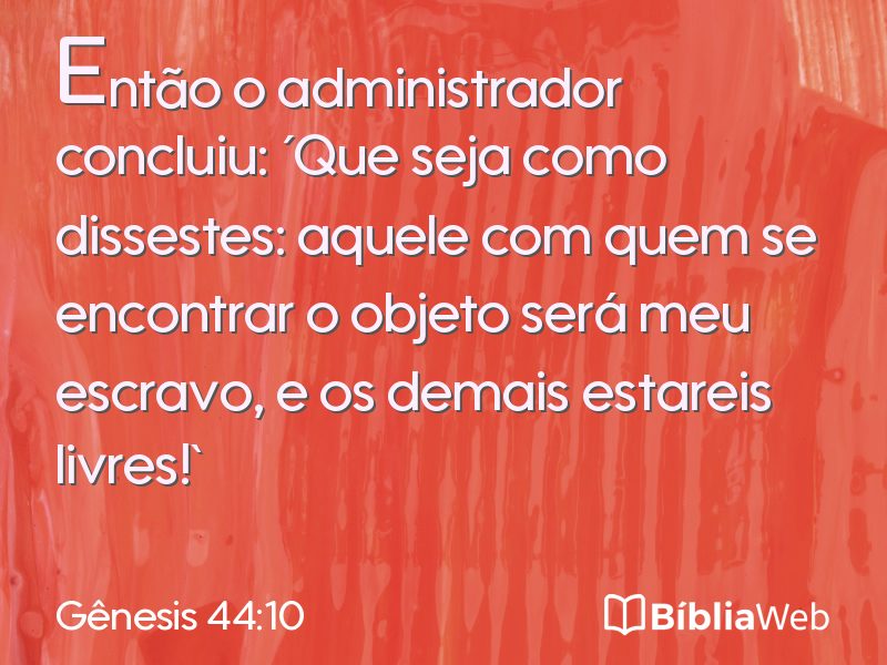 Gênesis 44:10 em imagem para compartilhar