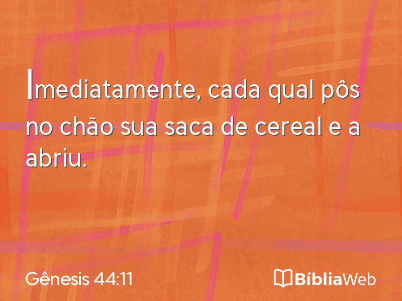 Gênesis 44:11 em imagem para compartilhar
