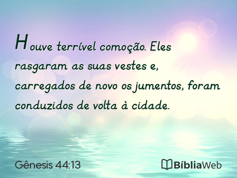 Gênesis 44:13 em imagem para compartilhar