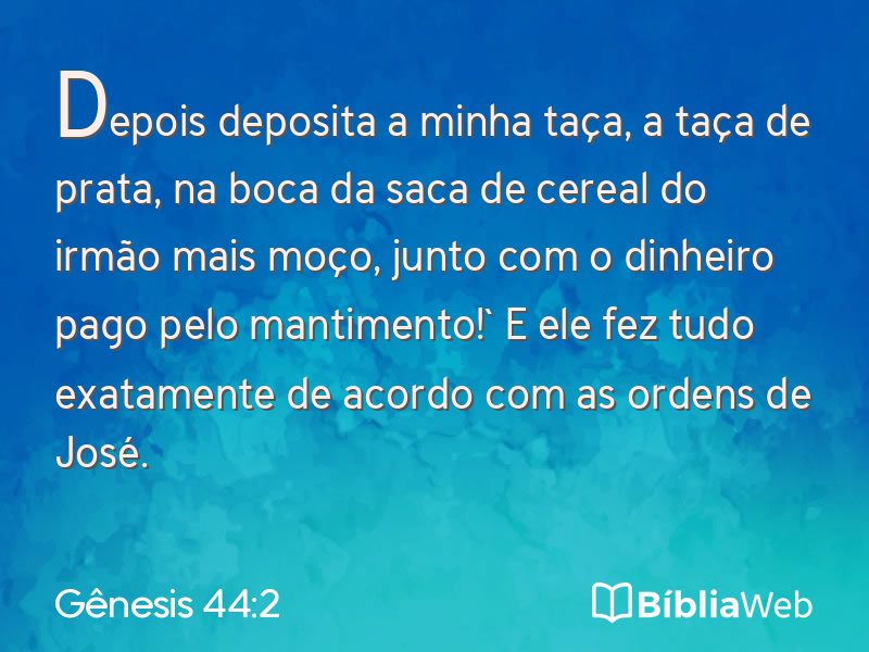 Gênesis 44:2 em imagem para compartilhar