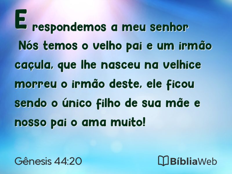 Gênesis 44:20 em imagem para compartilhar