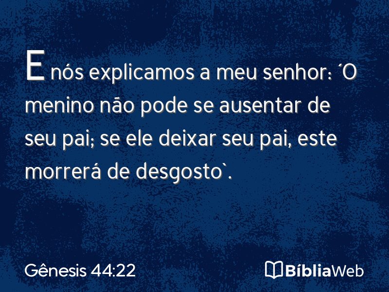 Gênesis 44:22 em imagem para compartilhar