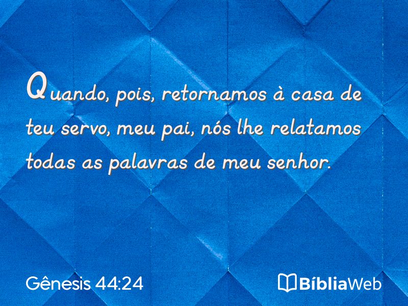 Gênesis 44:24 em imagem para compartilhar