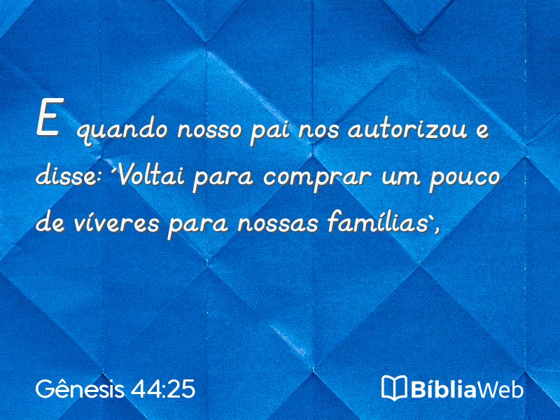 Gênesis 44:25 em imagem para compartilhar