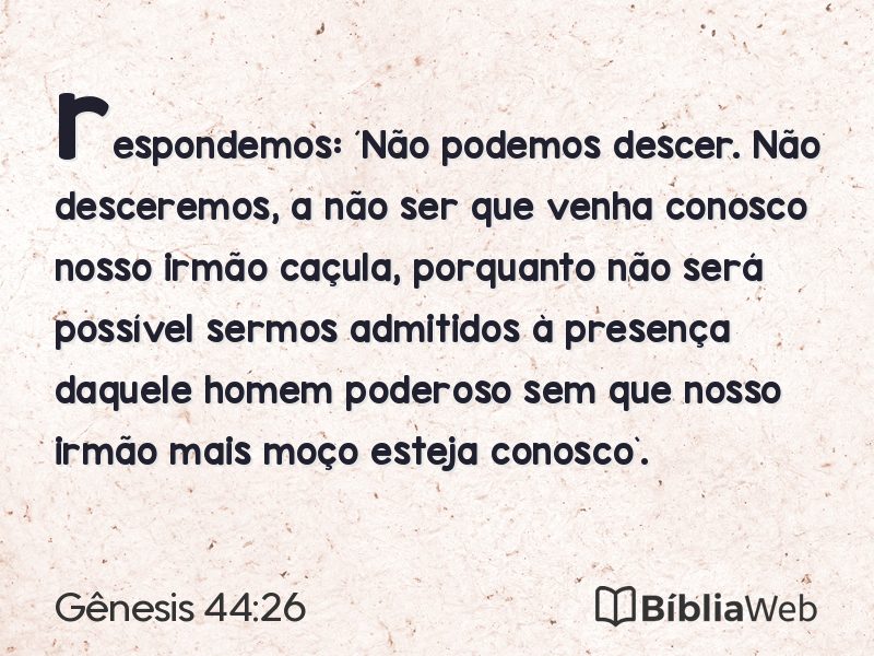 Gênesis 44:26 em imagem para compartilhar