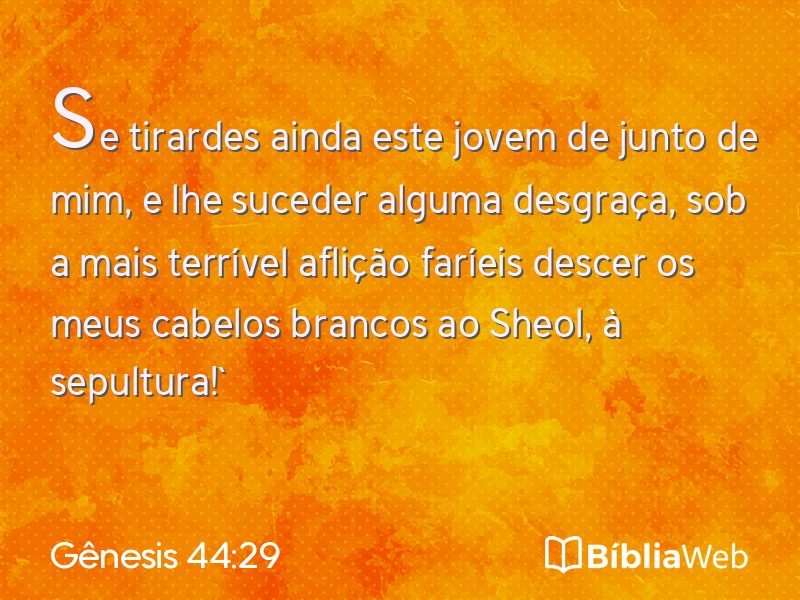 Gênesis 44:29 em imagem para compartilhar
