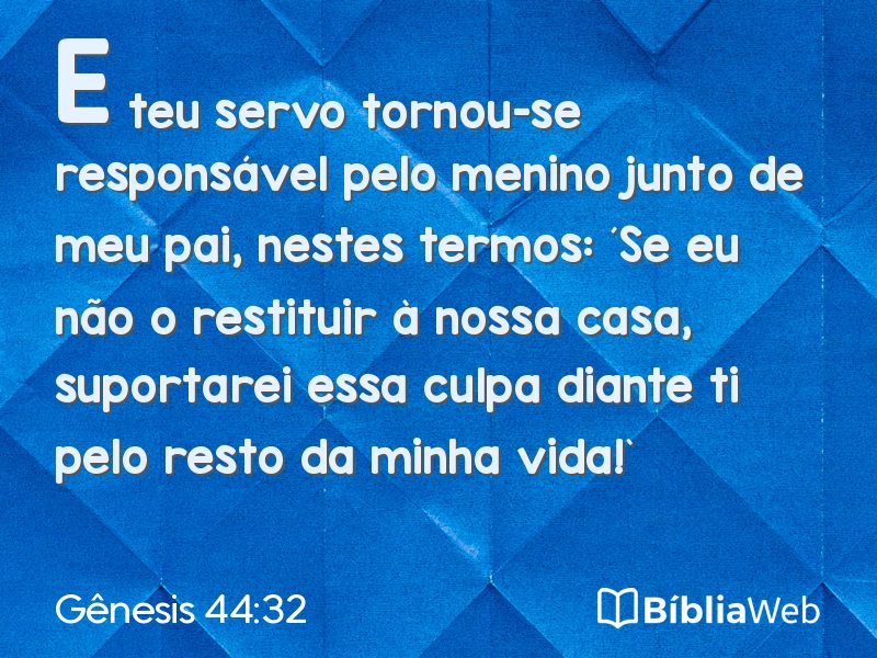 Gênesis 44:32 em imagem para compartilhar