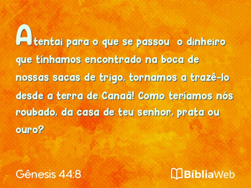 Gênesis 44:8 em imagem para compartilhar