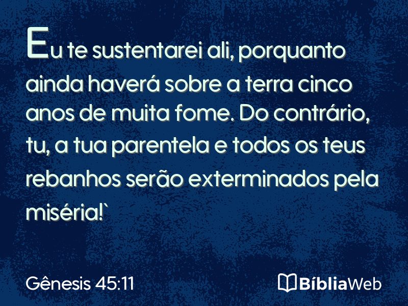 Gênesis 45:11 em imagem para compartilhar