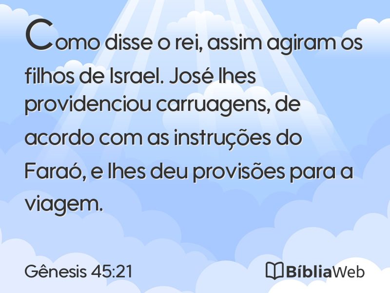 Gênesis 45:21 em imagem para compartilhar