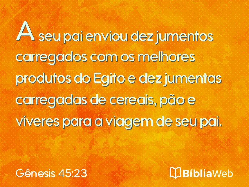 Gênesis 45:23 em imagem para compartilhar