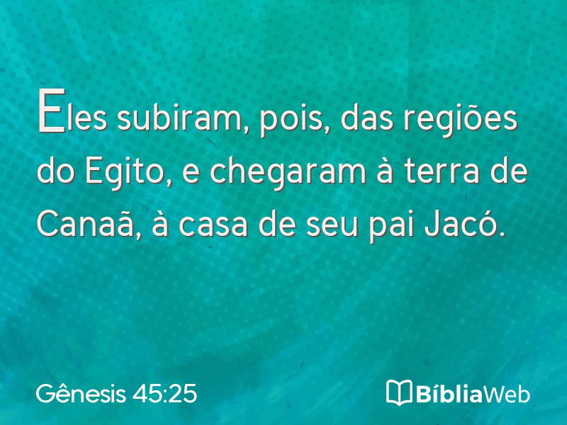 Gênesis 45:25 em imagem para compartilhar
