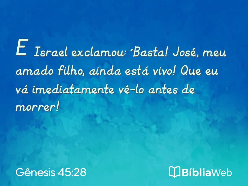 Gênesis 45:28 em imagem para compartilhar