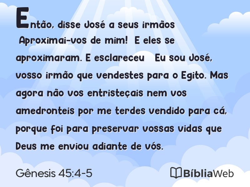 Gênesis 45:4-5 em imagem para compartilhar