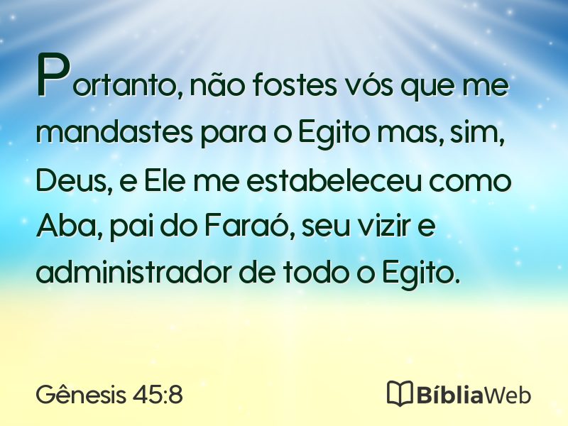 Gênesis 45:8 em imagem para compartilhar