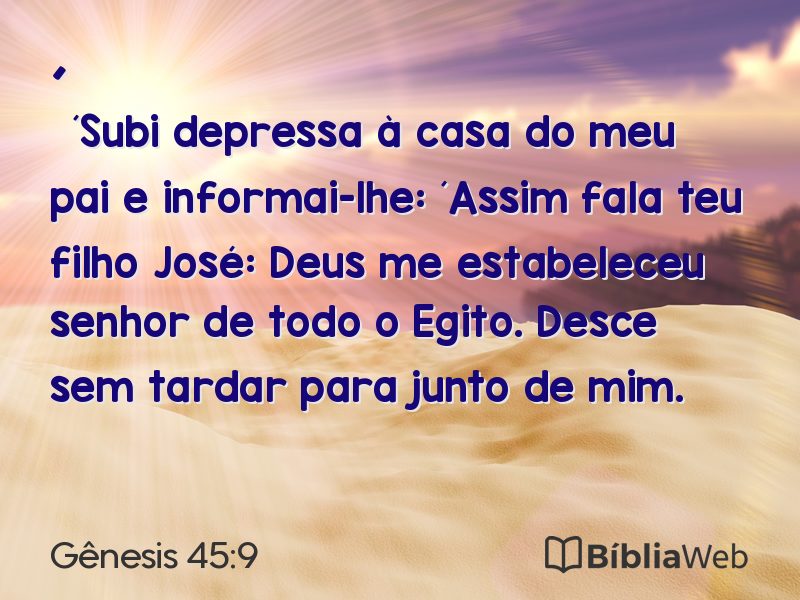 Gênesis 45:9 em imagem para compartilhar