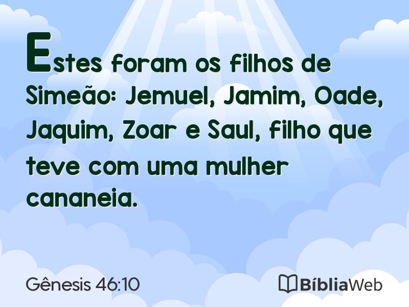 Gênesis 46:10 em imagem para compartilhar