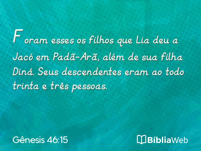 Gênesis 46:15 em imagem para compartilhar