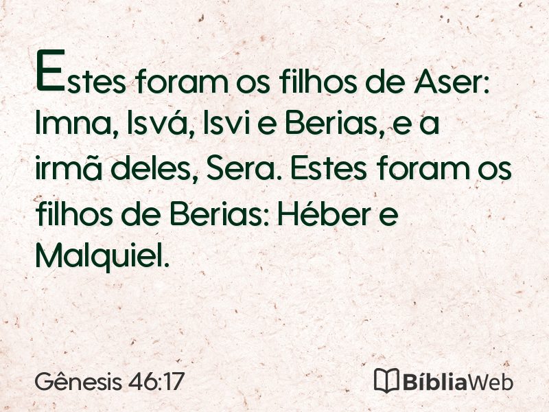 Gênesis 46:17 em imagem para compartilhar