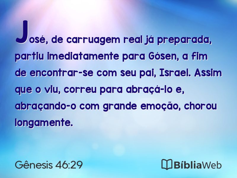 Gênesis 46:29 em imagem para compartilhar