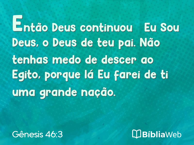 Gênesis 46:3 em imagem para compartilhar