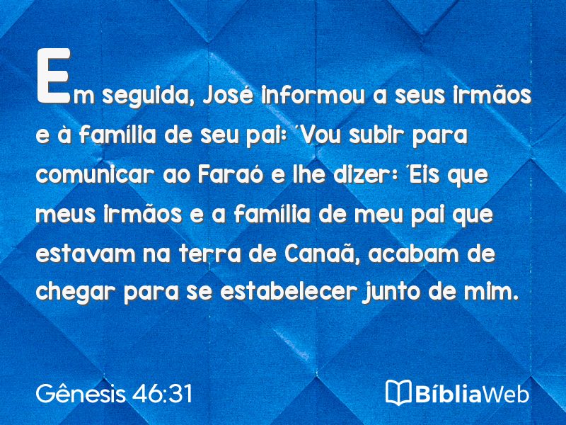 Gênesis 46:31 em imagem para compartilhar