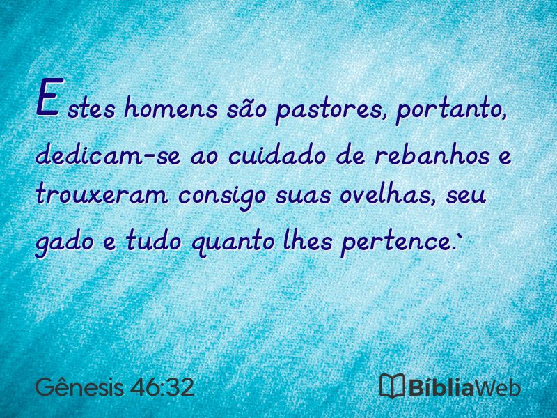 Gênesis 46:32 em imagem para compartilhar