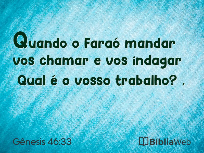 Gênesis 46:33 em imagem para compartilhar