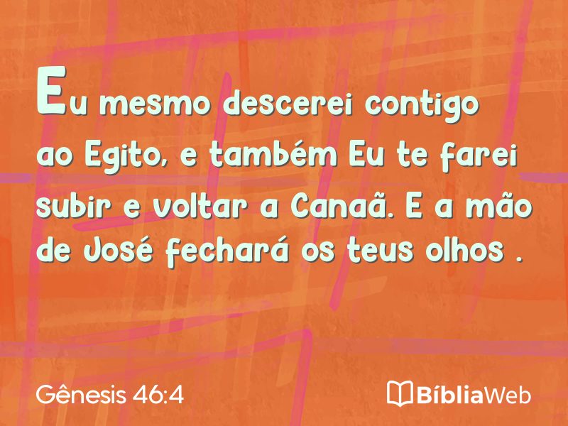 Gênesis 46:4 em imagem para compartilhar