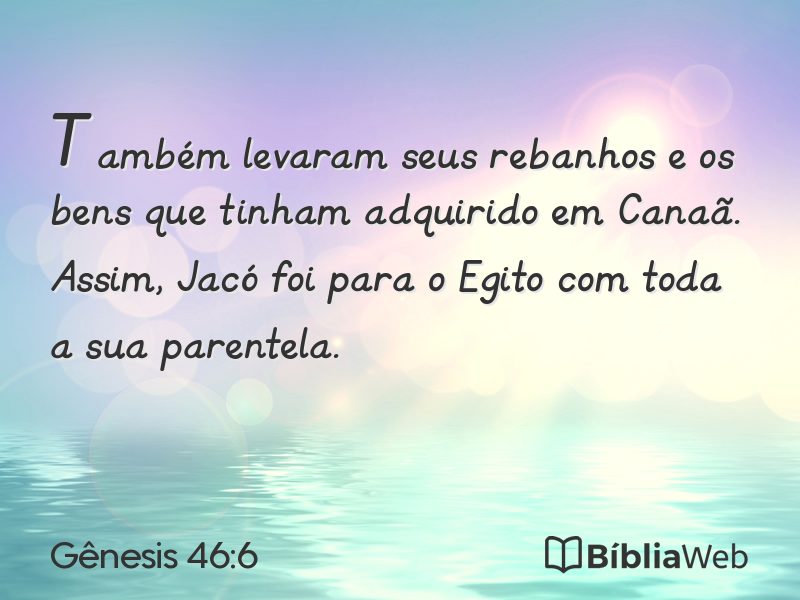 Gênesis 46:6 em imagem para compartilhar