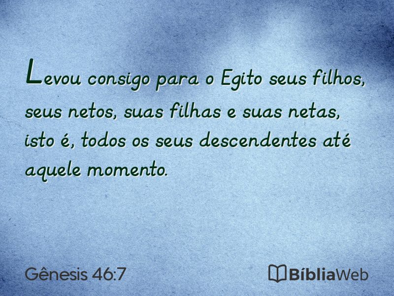 Gênesis 46:7 em imagem para compartilhar