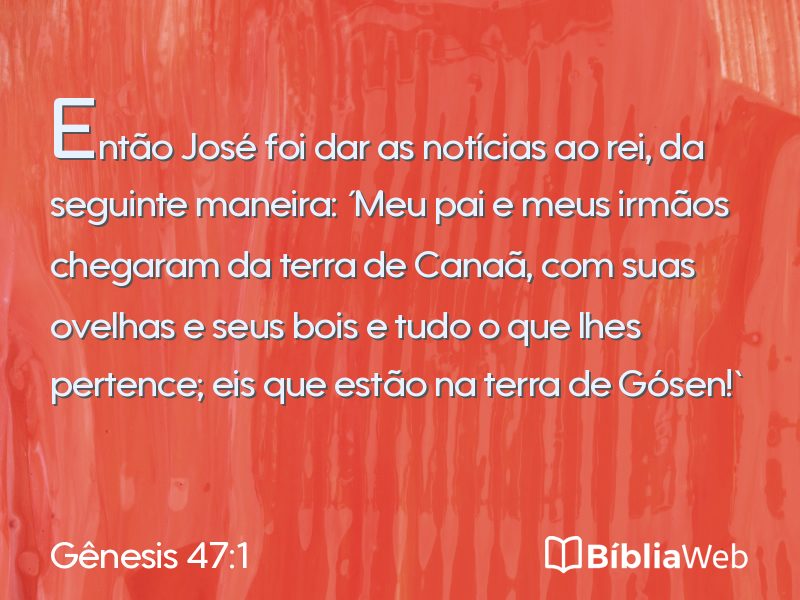 Gênesis 47:1 em imagem para compartilhar