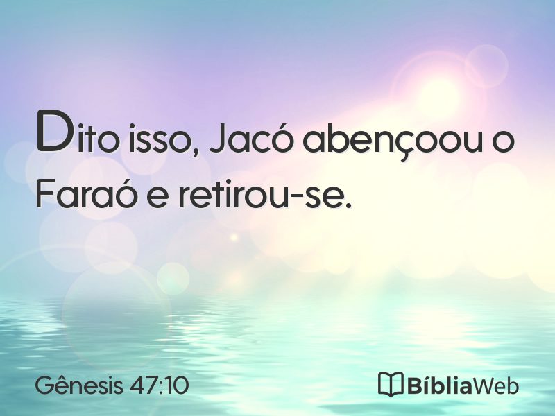 Gênesis 47:10 em imagem para compartilhar