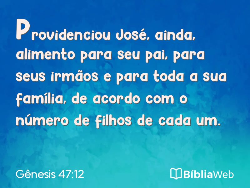 Gênesis 47:12 em imagem para compartilhar