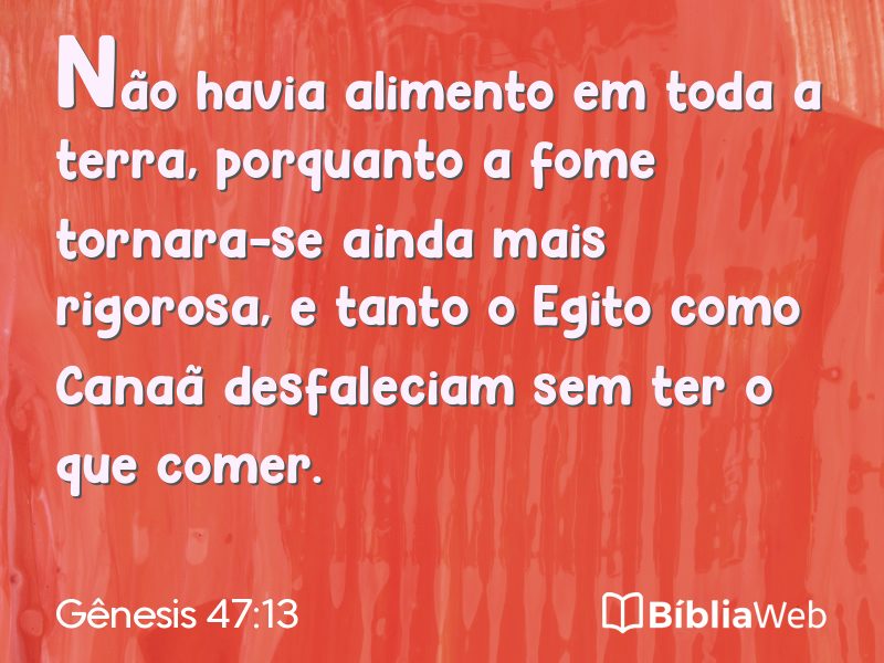 Gênesis 47:13 em imagem para compartilhar
