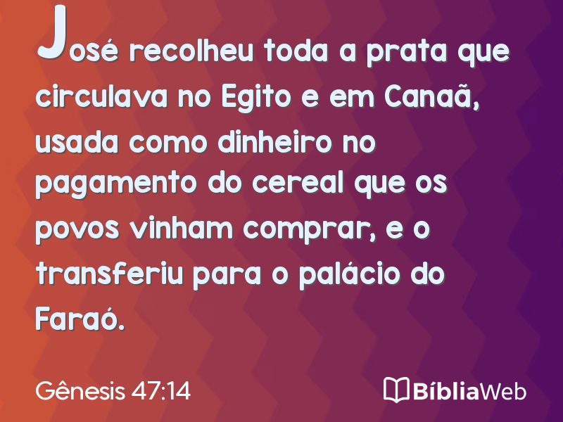Gênesis 47:14 em imagem para compartilhar